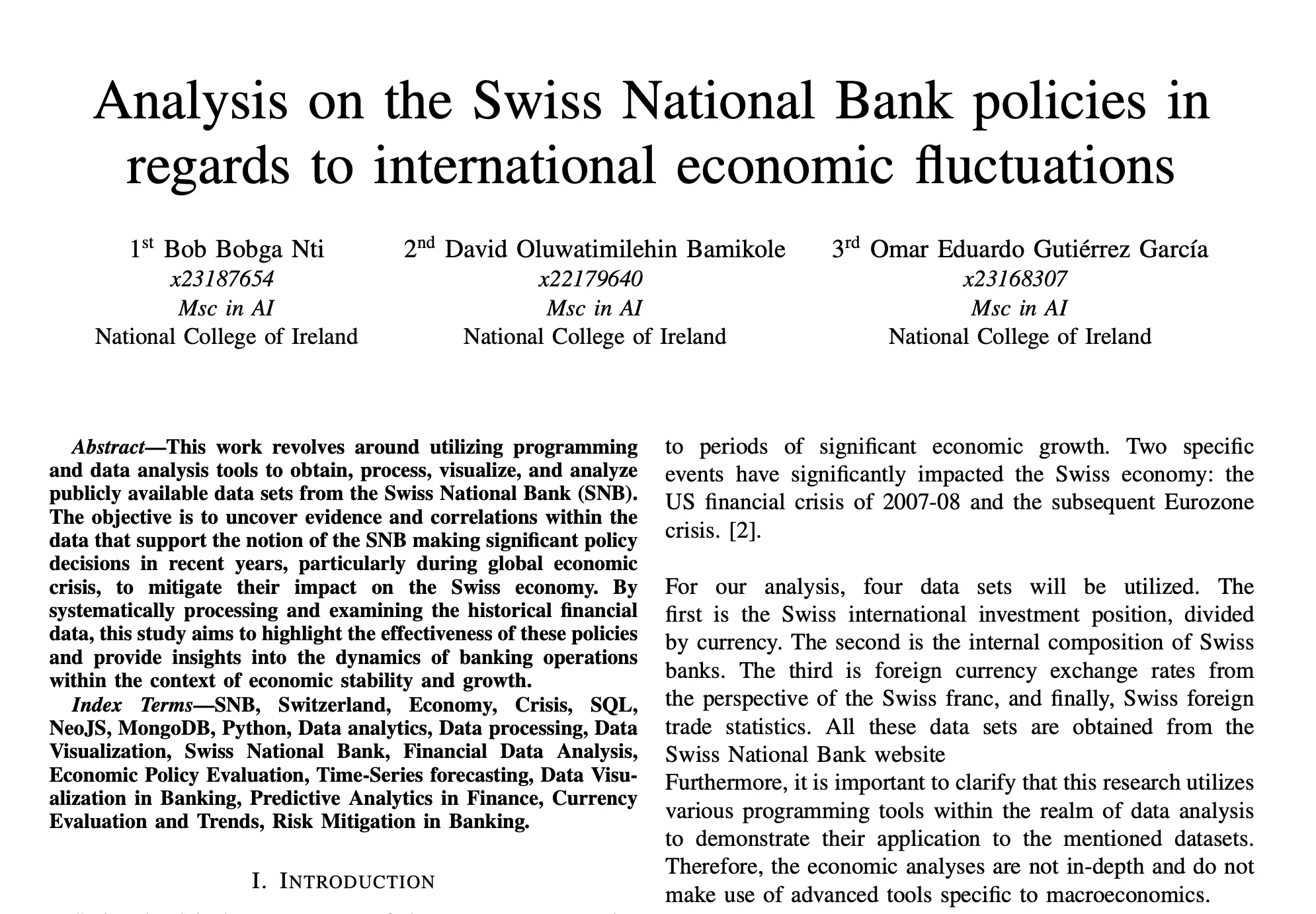 Analysis on SNB